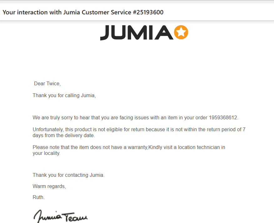 Prasido17's tweet photo. Bought 2 fans from
@JumiaNigeria
@JumiaNGHelp
(Order 1959368612). One was DEAD ON ARRIVAL. Now they refuse to help because it's past 7 days &amp; say I should pay a local technician to fix their broken product! Why am I paying to fix what U sold me broken? . 😡 #Jumia CS #25193600 https://t.co/WZMVAxI7aY