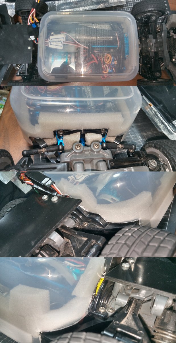 IG_RC_gunmetal's tweet image. 前回、イマイチだった部分もできるだけ綺麗に作った
良い感じに仕上がったので、そのうちフラットダートを走らせに行きたいね

#Knight2000 #ナイト2000
#APlastics
#TT02
#ラジコン