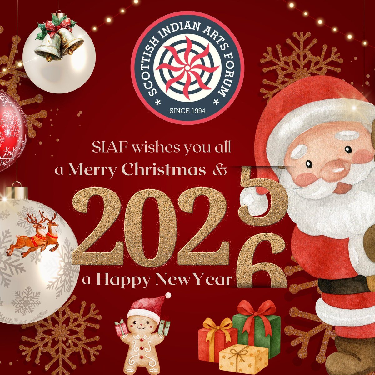 siafscotland's tweet image. Wishing all our friends, family and our community, Merry Christmas and a Very Happy and Blessed New Year 🎉🙏❤️ @Edinburgh_CC @IndiaInScotland @HCI_London @ScotParl @MinOfCultureGoI @scotgov @ScotgovCulture #MerryChristmas #HappyNewYear2025 #Scotland