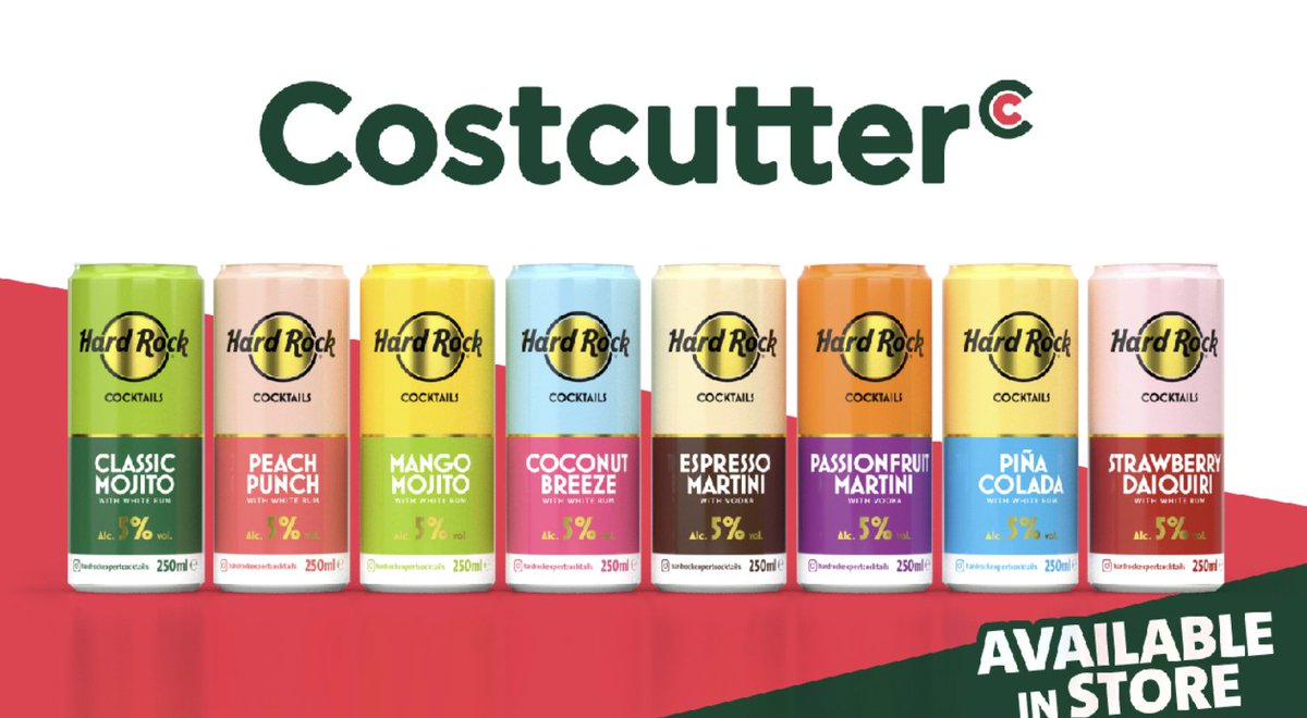 BetterRetailing's tweet image. Hard Rock Cocktails now available at Costcutter

This follows from the brand's recent partnership with Co-op Wholesale and its availability via Booker and LWC Drinks
hubs.li/Q03YS1tW0