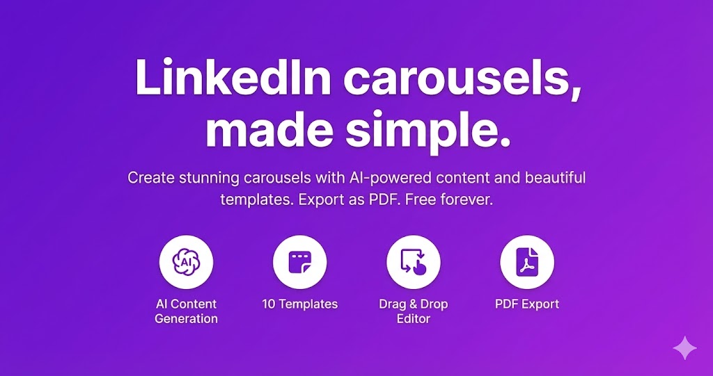 hasanDevpreneur's tweet photo. Stop wasting hours to make one LinkedIn carousel.

I built LinkedSlides to solve this. It’s the simplest way to create stunning carousels in seconds.

✨ AI Content Generation 
🎨 Professional Templates 
📄 Instant PDF Export 
💸 Free Forever

https://t.co/xDzHl5E1WM https://t.co/auKl2zScNa