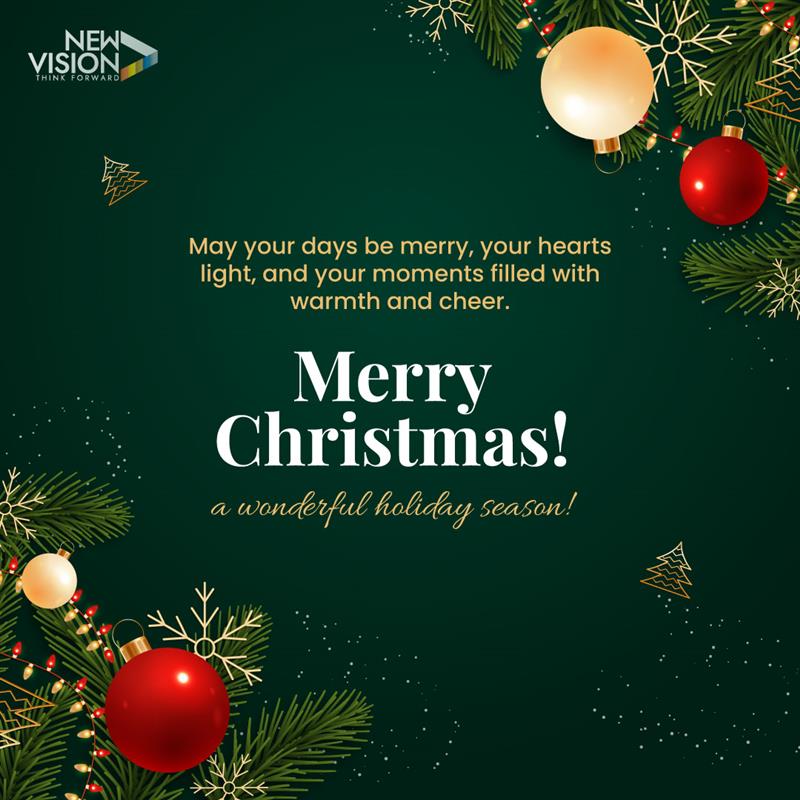 This Christmas, let’s pause, celebrate togetherness, and appreciate life’s simple joys.

Wishing you peace, love, and a beautiful holiday season.
 
#ChristmasJoy #FestiveSeason #HolidayCheers #SeasonOfGiving #NewVision