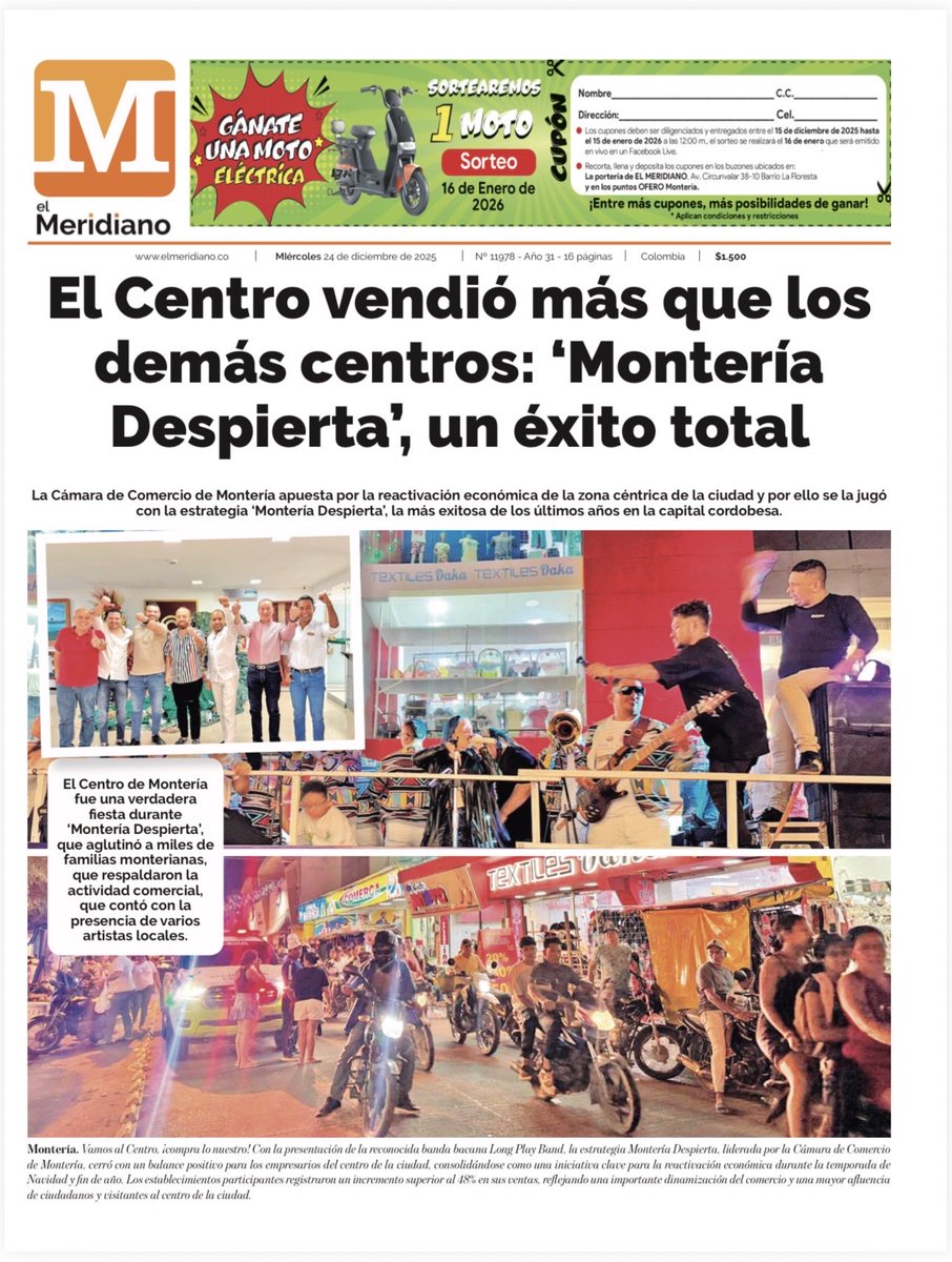 elmeridiano_co's tweet image. ¡Buen día ! ☕️

Esta es nuestra #Contraportada para hoy en Córdoba. 
#ElMeridianoTeUbica
#LíderesEnLaRegión 
#CConstitucional 
@ccmonteria 
@AlvaroSegrith 
@monterialcaldia