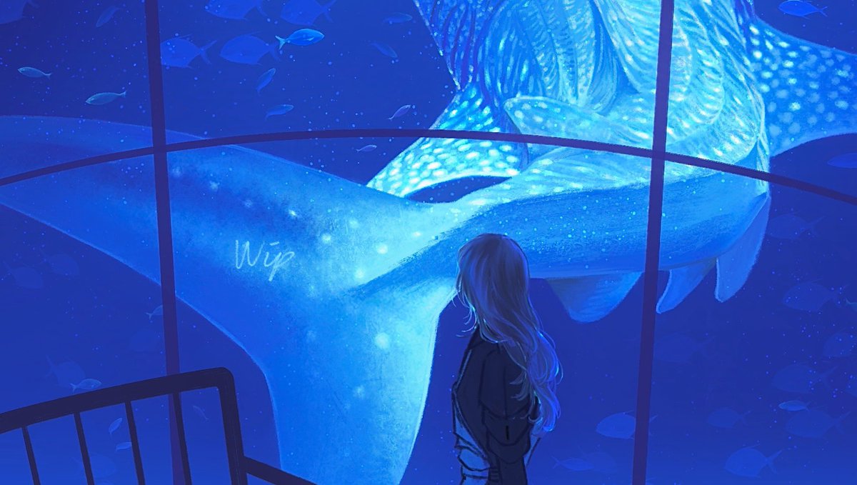 久々にジンベエザメ描けてて嬉しい