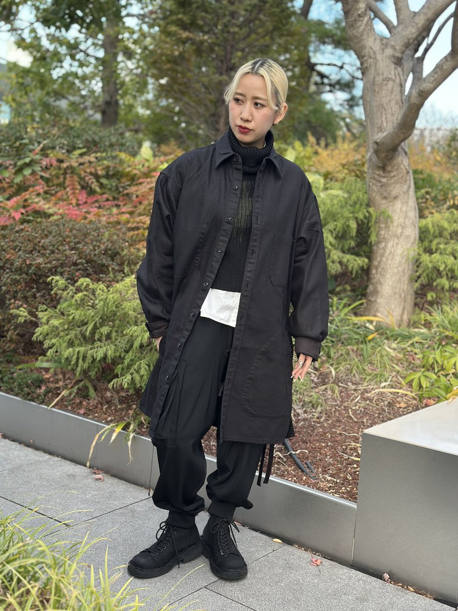 GroundY 黒のダブルコート カッコいいです！ Ground Y Tencel Double Coat | HUES 福岡セレクトショップ