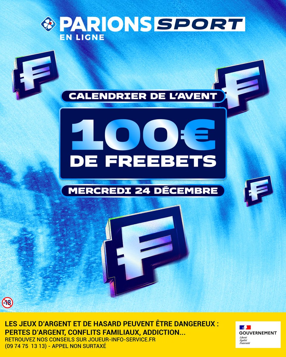 thiagopronos's tweet image. 🎄 JOUR 24 - CALENDRIER DE L’AVENT ❄️

💰 10x10€ à gagner chez @ParionsSport_EL 

 🫵  RT + Follow @thiagopronos + #Freebets