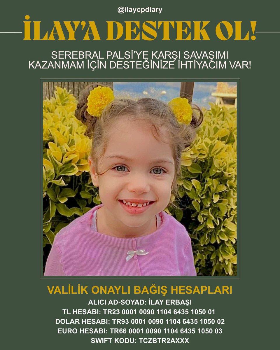 Tüm dostlarımıza çağrımızdır. 

Fenerbahçe tribün emekçisi, grubumuz üyesi Cihad Erbaşı'nın kızı İlay Erbaşı kardeşimizin, Serebral Palsi'ye karşı savaşına destek oluyoruz. Tüm dostlarımızın desteğini bekliyoruz.