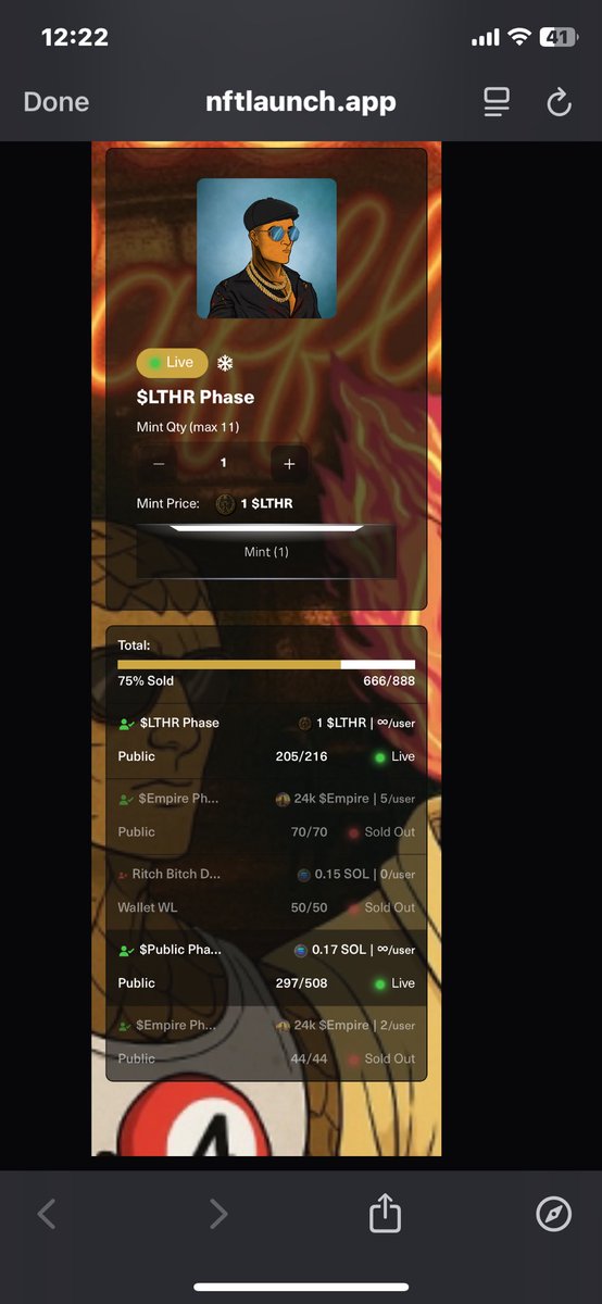 💥 75% mint complete

The Momentum is real
LFG <a href="/RilegatoDAO/">RilegatoDAO</a> 🚀