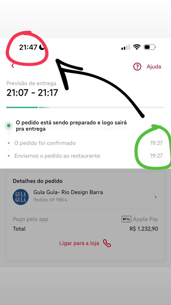 RaiqueTavares's tweet image. Oi 
@iFood

 quero saber se é assim q vcs trabalham.

Fiz pedido no Gula-Gula 19:27.

Foi informado q levaria 100 minutos. Ok, é Natal, tudo bem.

Passaram 2 HORAS E 20 MINUTOS e o pedido segue como “preparando”. Ou seja, o restaurante ACEITOU.

Telefone, ngm atende.
Chat? Nada.