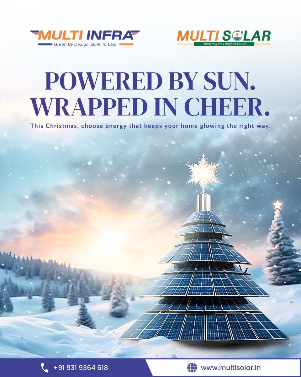 multisolar_in's tweet image. This Christmas, choose energy that feels thoughtful, quiet, and lasting.
Powered by the sun, wrapped in warmth, built for a brighter tomorrow.
Because celebrations shine brighter when they are powered responsibly.

#MultiSolar #ChristmasWithPurpose #SolarEnergy