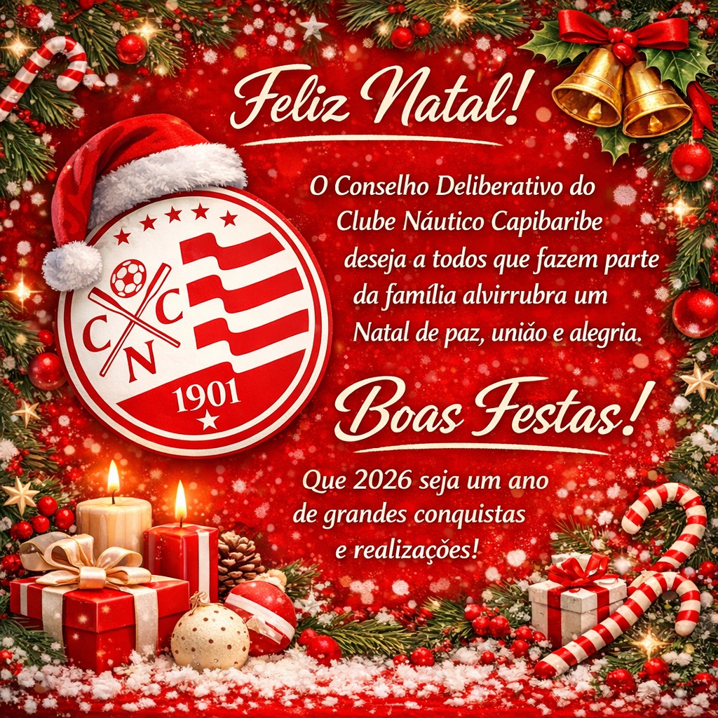 🌟 Desejamos um Natal abençoado a todos e um Ano Novo iluminado, repleto de vitórias e conquistas para o glorioso Clube Náutico Capibaribe.