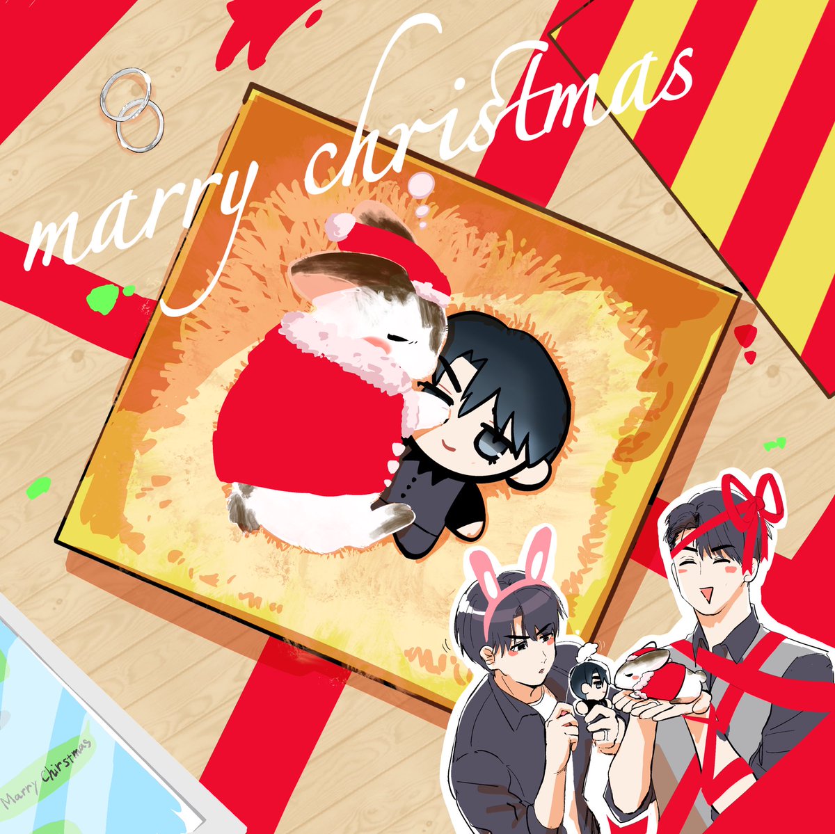 画面全部が可愛い…😭どっちのうさぎさんもジェイのことが好き