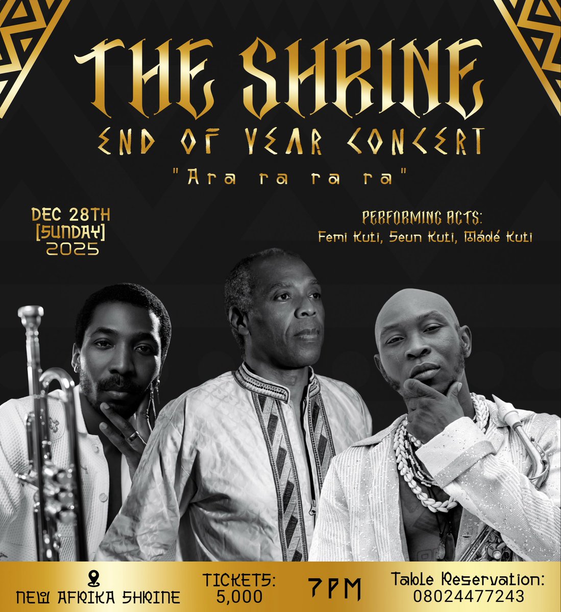 Femiakuti's tweet image. This Sunday the 28th🎷