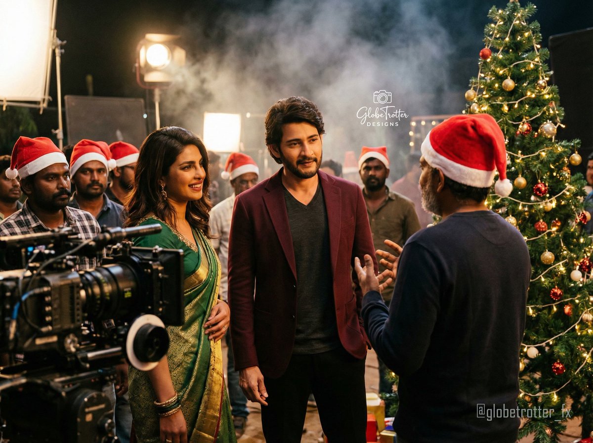 📸 Christmas celebrations from the sets of <a href="/VaranasiMovie/">Varanasi</a> 🌍🔥
<a href="/urstrulyMahesh/">Mahesh Babu</a> 🦁 <a href="/priyankachopra/">PRIYANKA</a>
#Varanasi #MaheshBabu𓃵
