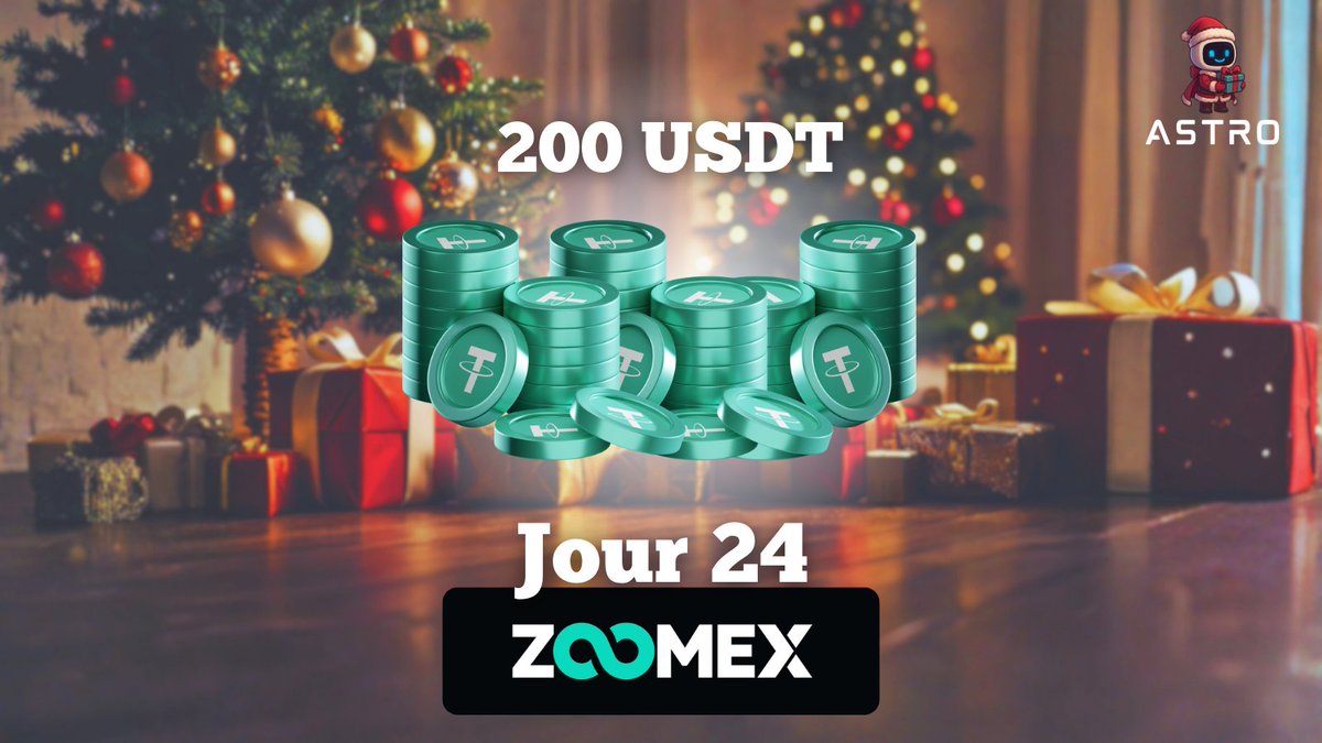 Astro_Crypto_'s tweet image. CALENDRIER DE L’AVENT [24/24] 🎄

LE GRAND FINAL SOUS LE SAPIN ! 🎁✨

Pour fêter Noël et clôturer cette aventure, @ZoomexFR régale avec le gros lot : 200 USDT  pour un heureux gagnant ! 💰

👉 Pour tenter le dernier coup de chance :

🔹 Follow @ZoomexFR &amp;amp; @Astro_Crypto_
🔹 Like…