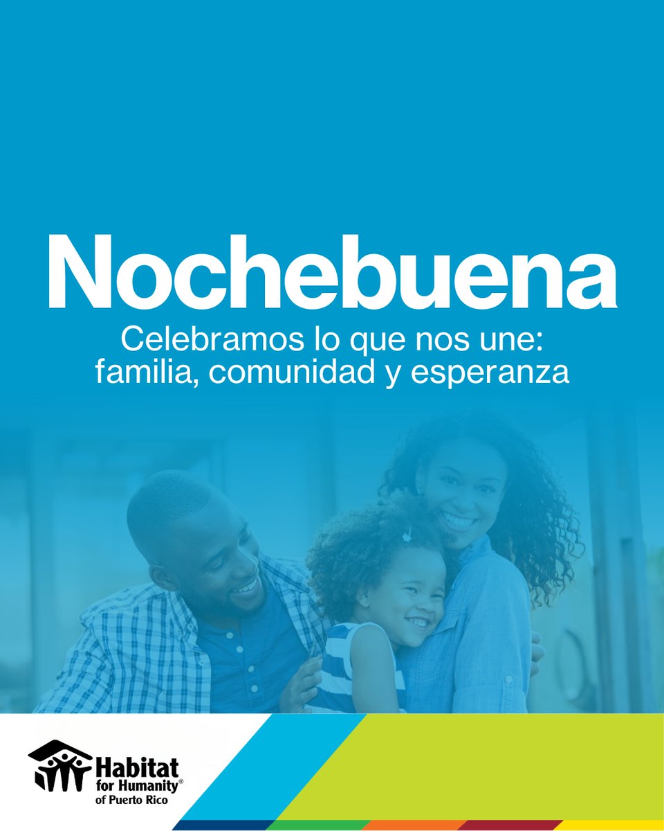 En esta #Nochebuena, celebramos lo que nos une: familia, comunidad y esperanza. Gracias por ayudarnos a construir hogares donde las tradiciones puertorriqueñas puedan vivirse con alegría y seguridad.
..
De nuestra familia de Habitat Puerto Rico a la tuya: ¡Feliz Nochebuena! 🎄✨