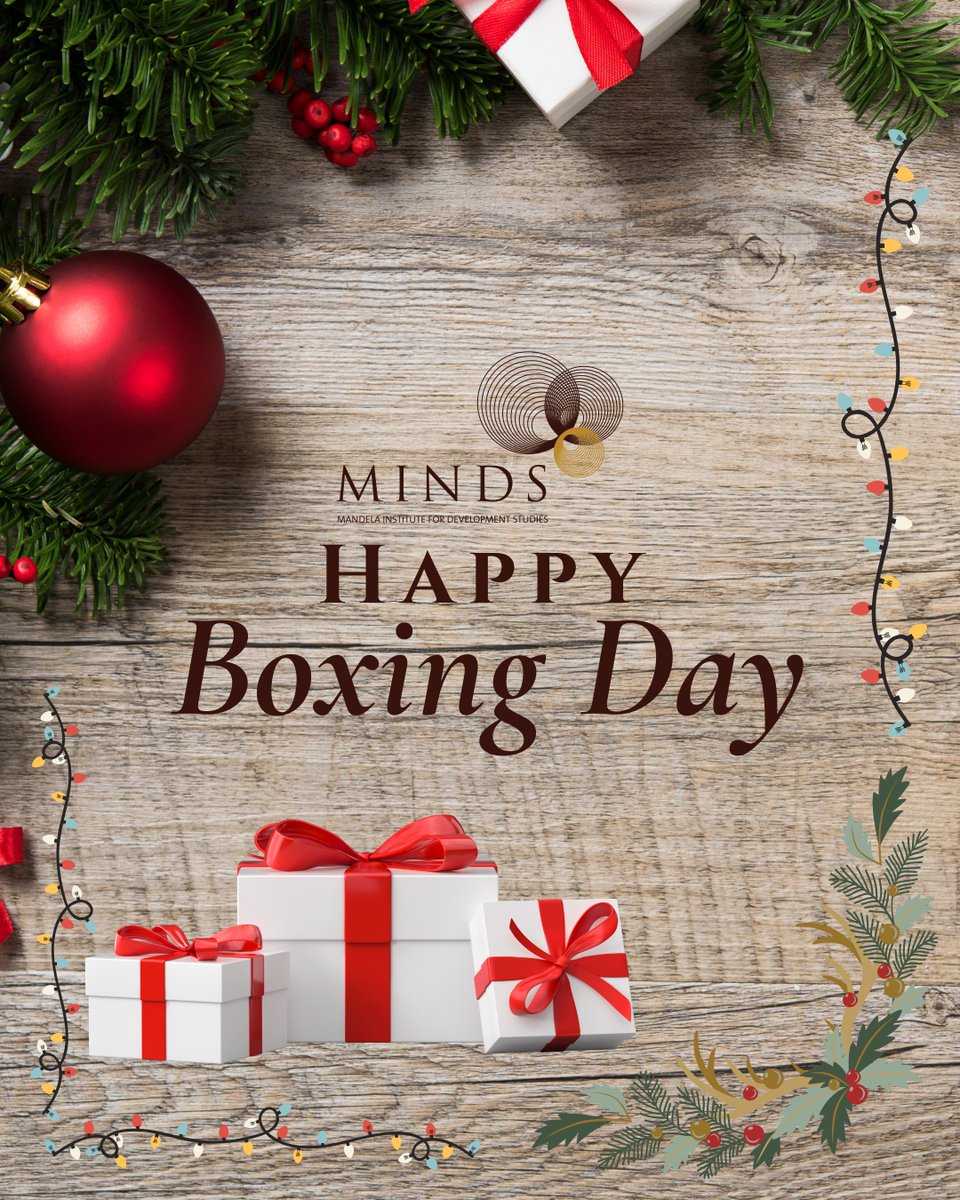 MINDSAfrica's tweet image. Happy Boxing Day! 🎁💝
Today we reflect on the true spirit of Christmas. Giving, gratitude, and care for one another. 
May today be a reminder that the heart of Christmas lives on in how we treat one another, every day. 💫🤍
#BoxingDay #SeasonOfGiving #ActsOfKindness