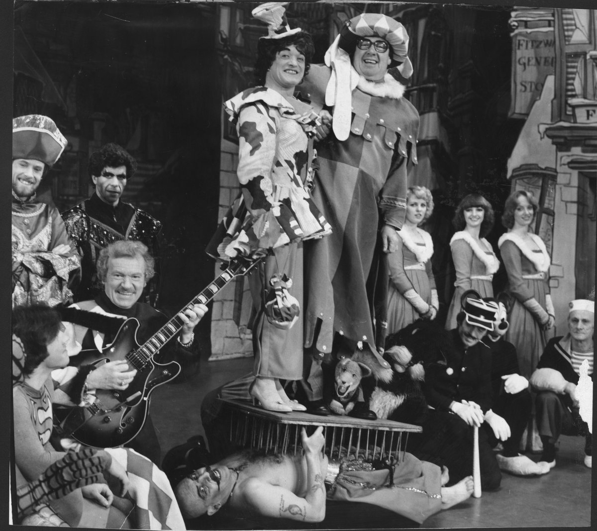Day 10 of #PantoChristmas: Manchester Opera House, 1978! 
Absolute chaos during 'Dick Whittington' as a comedy dream team takes on a Bed of Nails! 
Frank Carson ("It's a cracker!")
Basil Brush (Boom! Boom!)
Ronnie Coyle
All piled on top of strongman Barry Wall! 
<a href="/mirrorpix/">Reach Licensing</a>