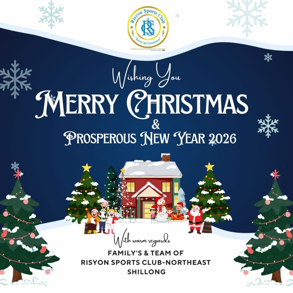 RisyonSports's tweet photo. Risyon Sports Club, would like to extends our warmest Christmas greetings to you and your loved ones! 🎉🎄 May this season bring joy, peace, and togetherness.

Merry Christmas, filled with God’s blessings!

Best regards,
Risyon Group of Family’s
Risyon Sports Club
Shillong https://t.co/SpNcCZnLVw