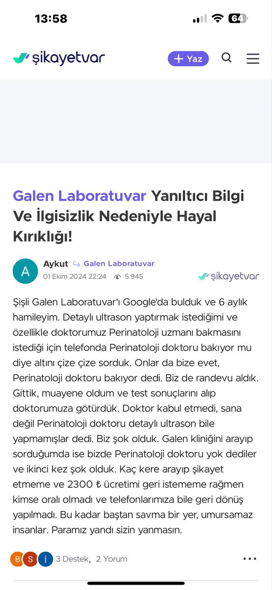 gittiği güvenilir lab da bu