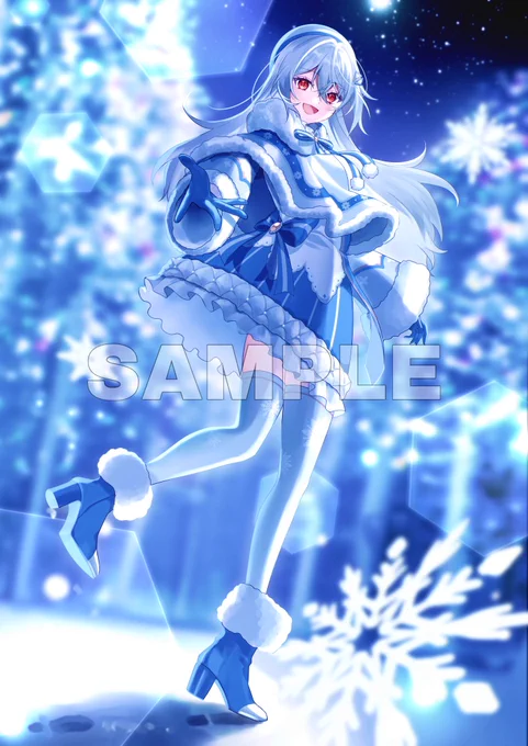 ✦work✦ 巫てんり様( #kannagi_tenri ) のクリスマスキービジュアルを担当いたしました 今回は冬のホワイトクリスマスをテーマに、あえて真逆の青を基調としたふわもこ衣装デザインにさせていただきました どうぞよろしくお願いいたします!