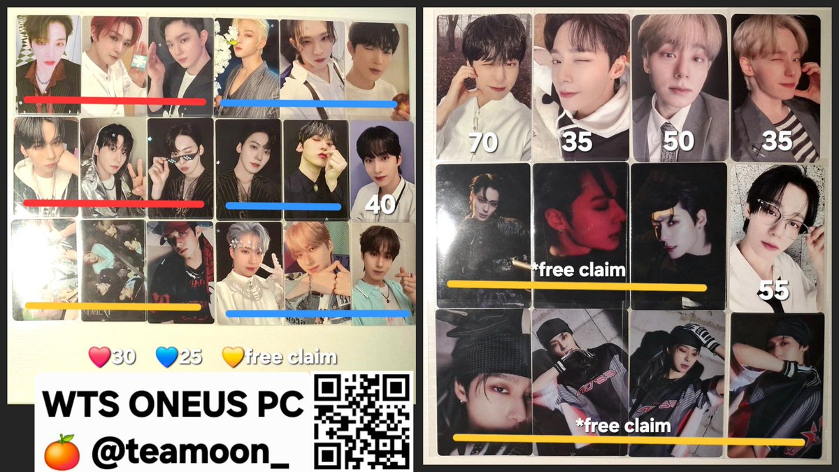 oneusbase's tweet photo. MerchUS! 
Hi Tomoons~ aku mau nawarin jajanan nih^^
WTS Oneus photocards. Harga include pack
Mau cek condi atau claim 💛 bisa dm @teamoon__ yaa https://t.co/FWBcWKUHIz