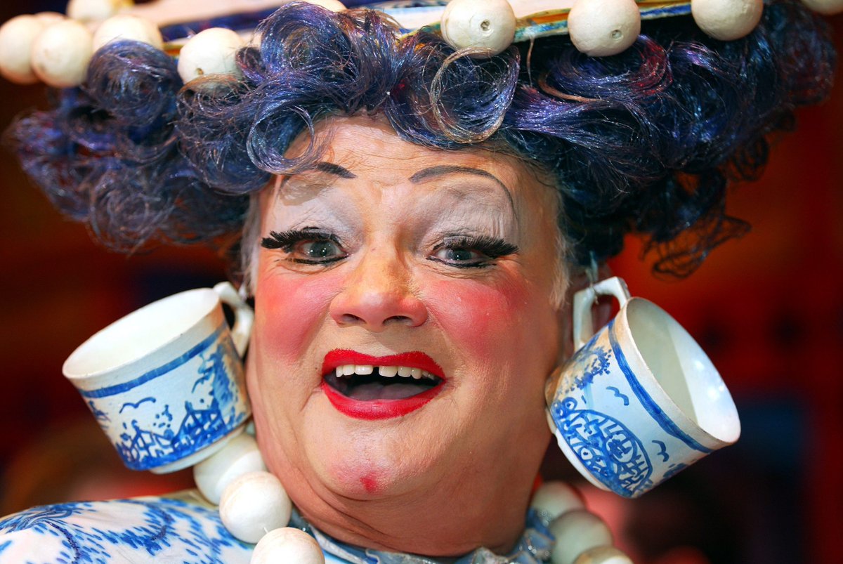 Day 12: The Grand Finale of #PantoChristmas! 
We’re ending at the Theatre Royal, Newcastle in 2000 with the legendary John Inman. 
Widely celebrated as the greatest Panto Dame of his era, seen here as the iconic Widow Twankey in ‘Aladdin.’
<a href="/mirrorpix/">Reach Licensing</a>
