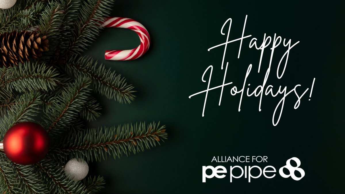 This holiday season, we’re grateful for everyone who engages with the Alliance for PE Pipe throughout the year. Thank you for the collaboration and shared commitment. Wishing you and your families a happy, healthy New Year. #fuseitorloseit