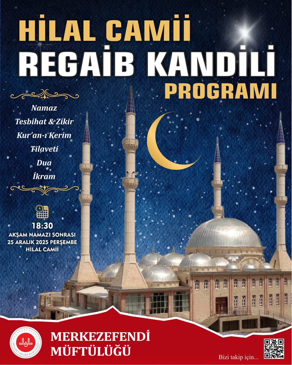 #merkezefendimüftülüğü #merkezefendigençlik #regaibgecesi #regaibkandili #regai̇b