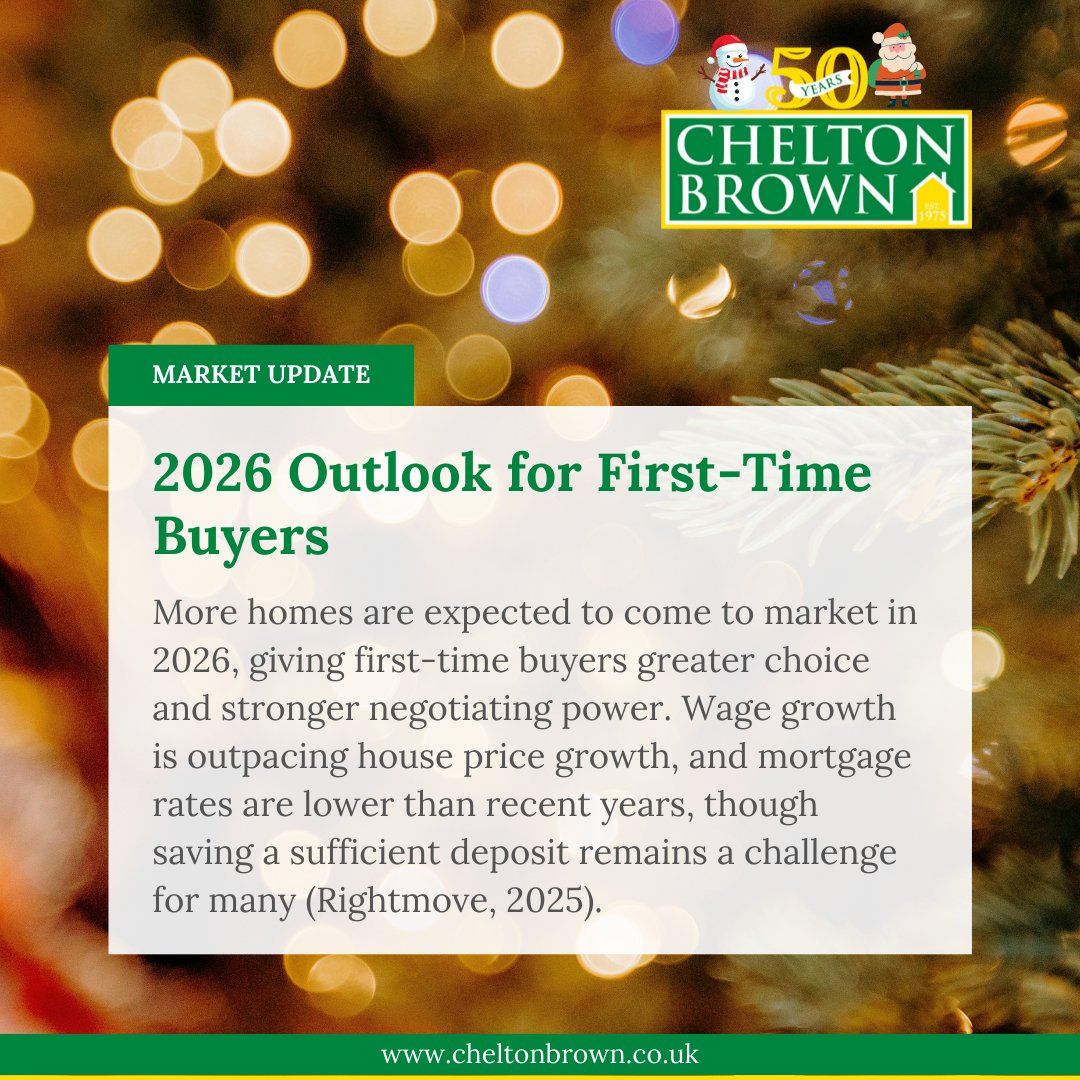 CheltonBrownLtd's tweet image. It is looking positive for first-time buyers in 2026, with more homes expected to come to market, giving buyers greater choice and stronger negotiating power.

#FirstTimeBuyers #HousingMarket #HomeBuying
