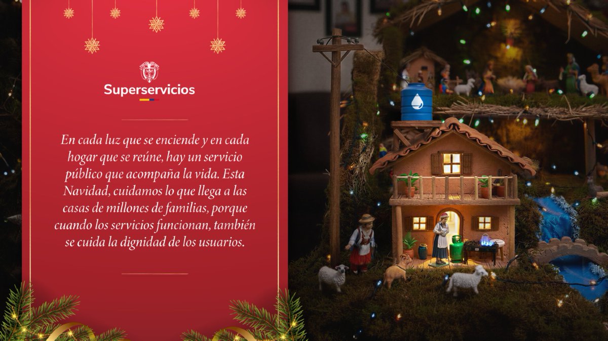 La Navidad se vive en lo cotidiano: en la luz que acompaña la noche, en el agua que nunca debería faltar, en el hogar que se llena de abrazos. Por eso seguimos trabajando para que los servicios públicos lleguen bien, lleguen a tiempo y cuiden a las personas. Que esta Navidad sea
