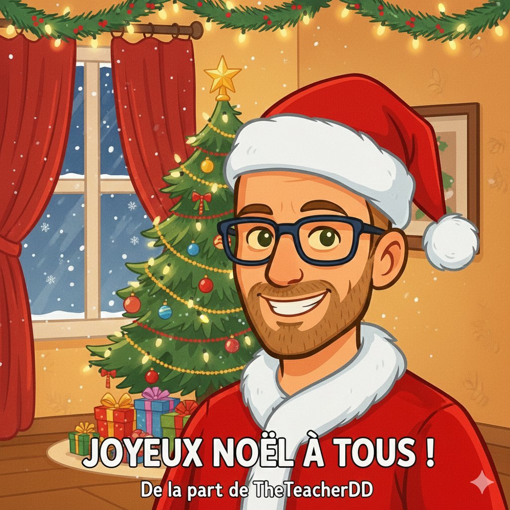 TheTeacherDD's tweet image. 🎄 Joyeux Noël à toute la communauté éducative ! 🎅
​Pensée spéciale aux collègues PE, AESH, ATSEM... Que vous soyez entourés ou en solo, je vous souhaite de la douceur et un repos bien mérité. Personne n'est oublié. ✨​Prenez soin de vous ! ☕🌟 #Noel #ecole #education
