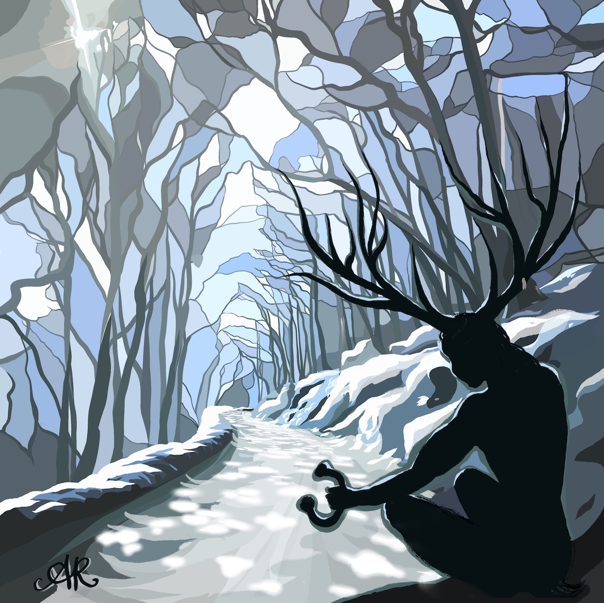 Here's Cernunnos, wishing you all a merry Yuletide, however you celebrate!
The name Cernunnos appears in an inscription on a first-century CE Roman pillar from Gaul, associated with a horned figure. Many other depictions of a horned or antlered god have been discovered across