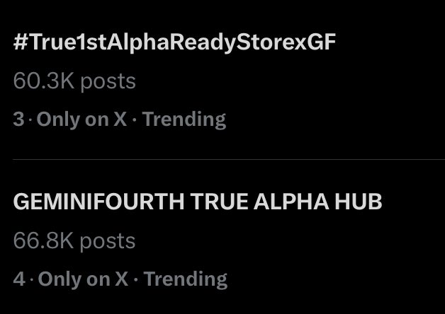 🇹🇭 #3 #4 Thailand 

GEMINIFOURTH TRUE ALPHA HUB

#True1stAlphaReadyStorexGF