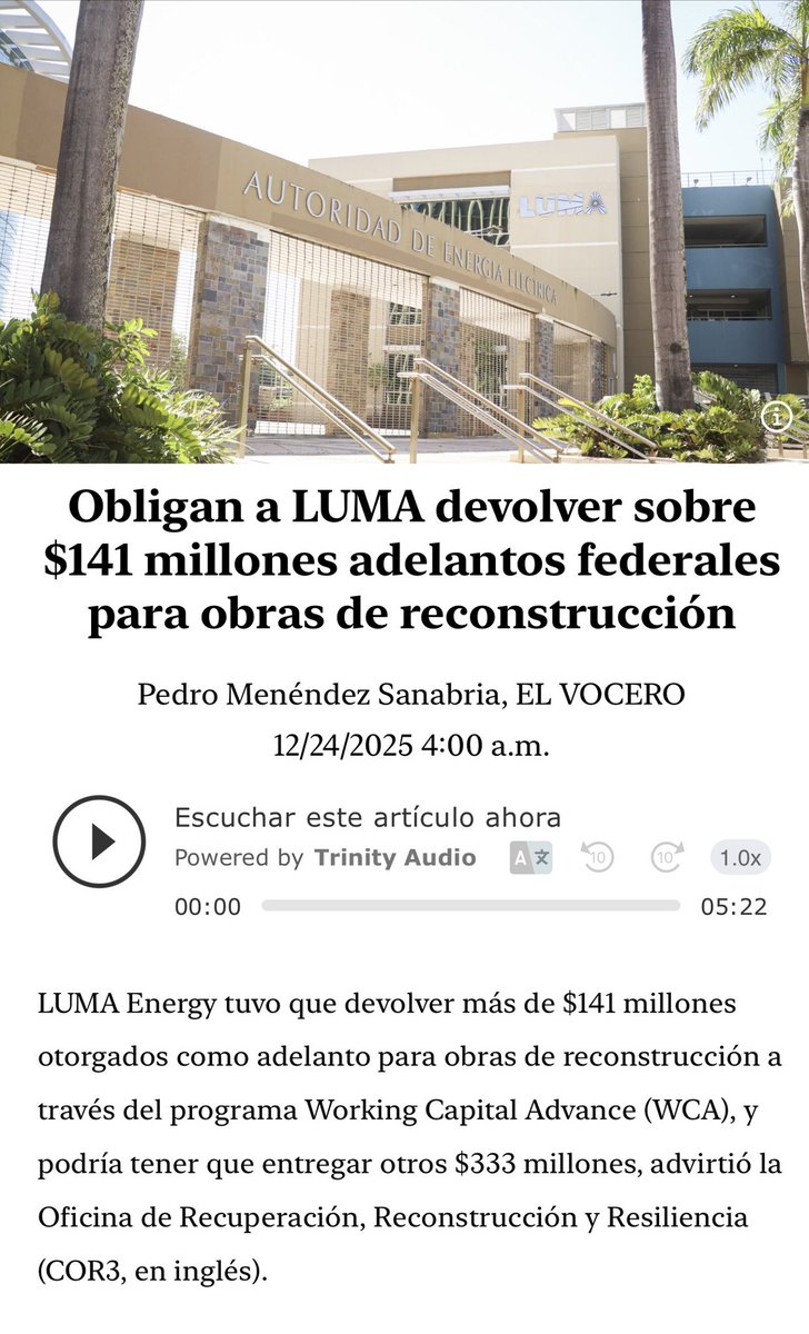 jaramilloutier's tweet image. Buenos días!
Decir la verdad no es solamente un mejor regalo de Navidad sino uno de vida 

Desde el primer día advertimos del fracasado y costoso que sería la privatización de la AEE.  Que se tenía que transformar pero no destruirla. 

Hoy NO escuchamos a los que tanto…