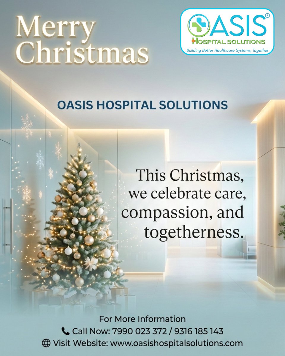 OasisSolution's tweet photo. Merry Christmas 🎄

As we celebrate this season of joy and gratitude,
 OASIS HOSPITAL SOLUTIONS extends warm Christmas wishes to our valued partners, healthcare professionals, and associates.

For More Information
📞 Call Now: 7990 023 372 / 9316 185 143 https://t.co/7jNWhsGKsz