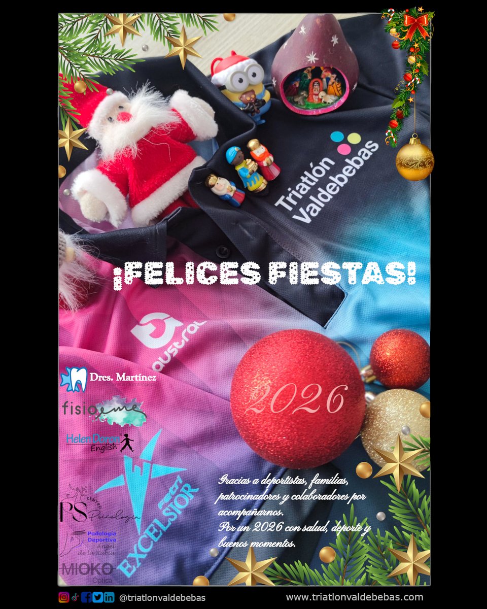 Gracias por acompañarnos este año equipo.
¿Objetivo 2026: constancia, debut, nueva distancia o mejor marca? Os leemos.
¡Felices fiestas! 🎄
#Triatlón #Objetivos2026 #Valdebebas