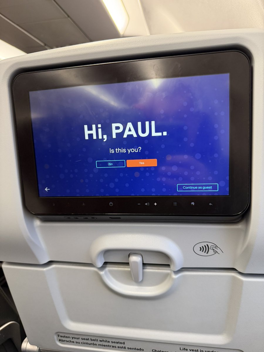 JetBlue now personalizes the seat screen