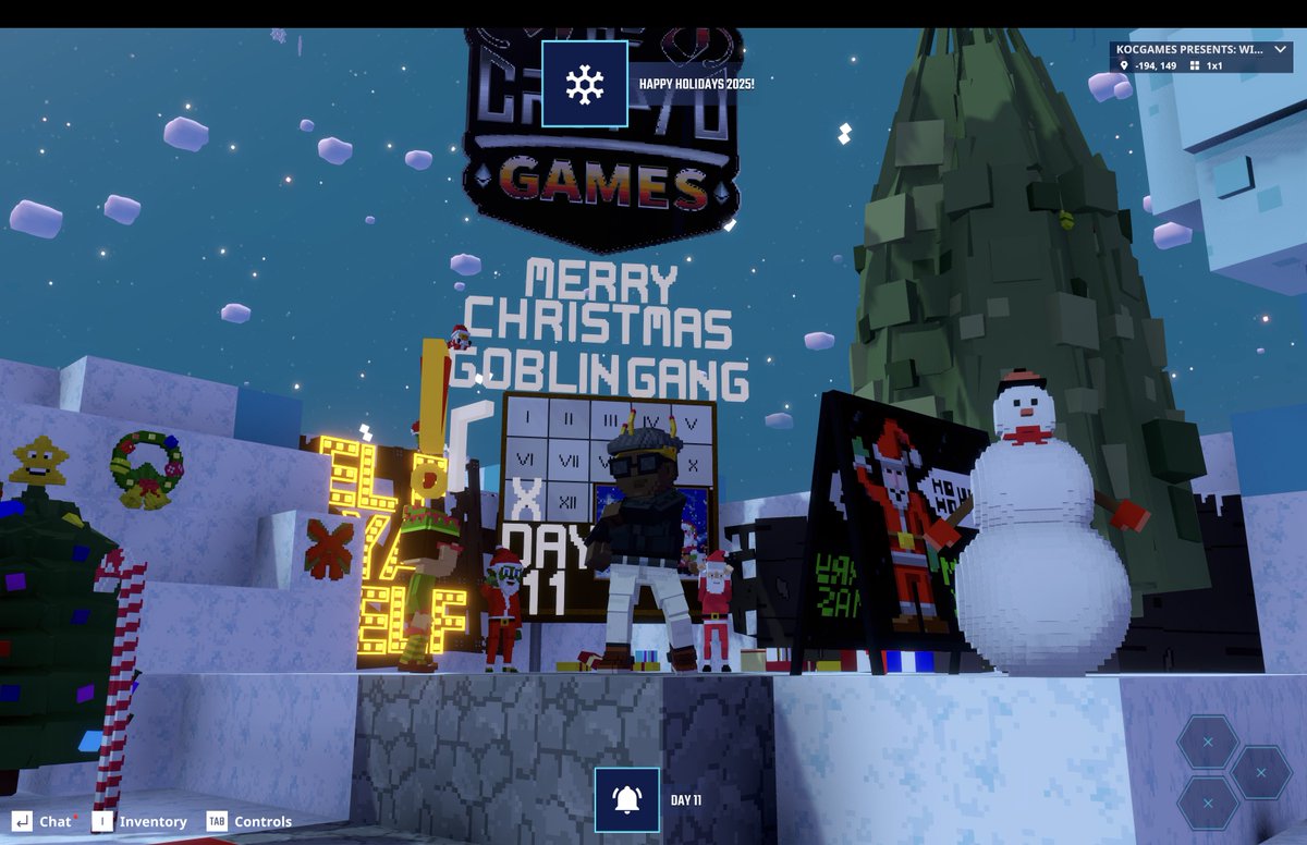 murphytai's tweet photo. ๐ KOC Games โ 12 Goblin Days: DAY 11 Complete!
Finished todayโs quest in the GoblinGang Christmas world in @TheSandboxGame!
On my way to earn Master Elf + a Christmas Mini Gob from @KOCGamesCo!
#KOCGames #TheSandboxGame #Sandfam #GoblinGang #MiniGobs #12DaysOfChristmas https://t.co/4v2ody65eP