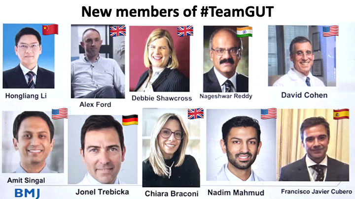 Gut_BMJ's tweet photo. We also say goodbye and thank you, as well as warmly welcome, a number of members of #TeamGUT
We say a huge thank you to Professor Alexander Gerbes @AlexanderGerbes, Professor Guy Boeckxstaens @BoeckxstaensLab, Professor Patrice Cani, Professor Jean-Francois Dufour @dufour_jf, Professor Christian Jobin, Professor Herbert Tilg, Professor Akbar Waljee @AkbarWaljee, and Professor Fabien Zoulim. Thank you for everything you have done for @Gut_BMJ from Professor Emad El-Omar @emadelomar and all at #TeamGUT
We warmly welcome some new research superstars to the #TeamGUT fold from around the globe. We welcome Professor Hongliang Li, Professor Alexander Ford @alex_ford12399, Professor Debbie Shawcross @DebbieShawcros1, Professor Nageshwar Reddy @DrDNReddy, Professor Amit Singal @docamitgs, Professor Jonel Trebicka @JonelTrebicka, Professor Chiara Braconi @chiarabraconi, Professor Nadim Mahmud @nadimmahmud and Professor Francisco Javier Cubero @CUBEROlab. It is great to have you as part of #TeamGUT
We look forward to the new and exciting developments ahead in 2026 and beyond
#GUTPortfolio @FrontGastro_BMJ @BMJOpen_Gastro @BritSocGastro #GUTScience @bmj_company