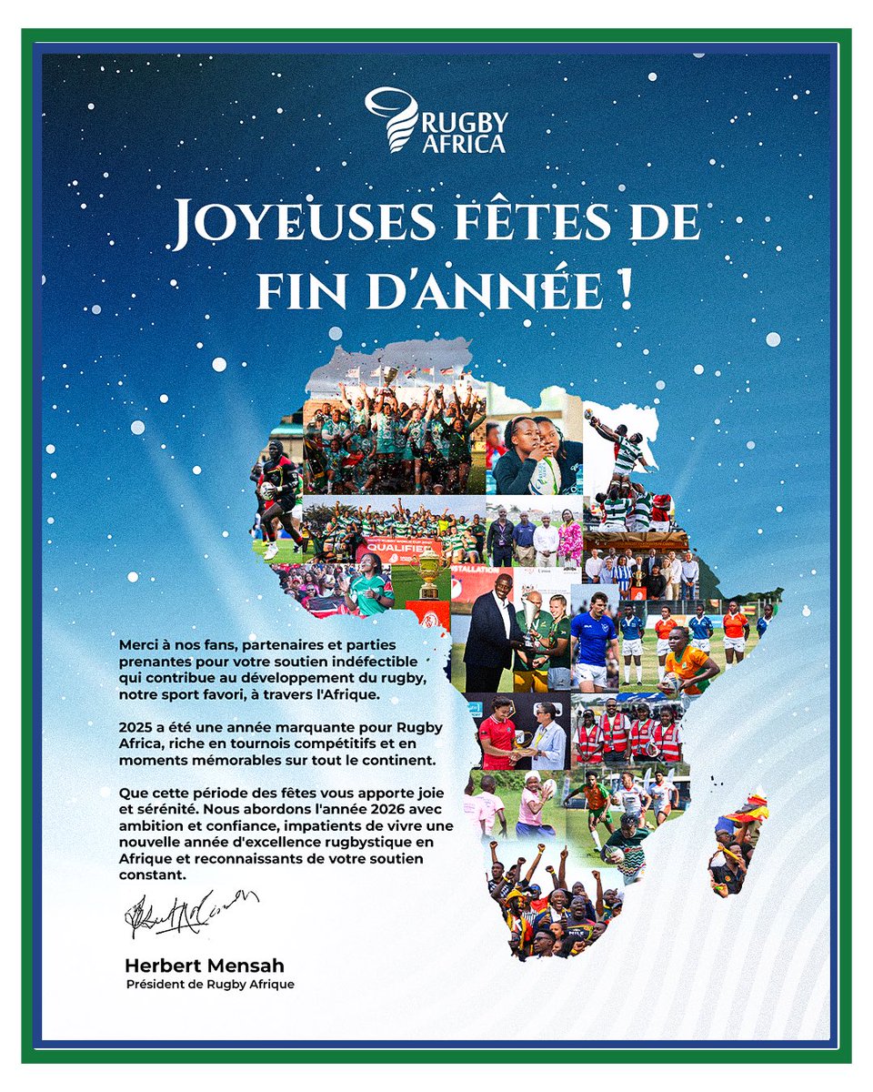 Image for the Tweet beginning: 🎄🏉 Vœux de fin d’année