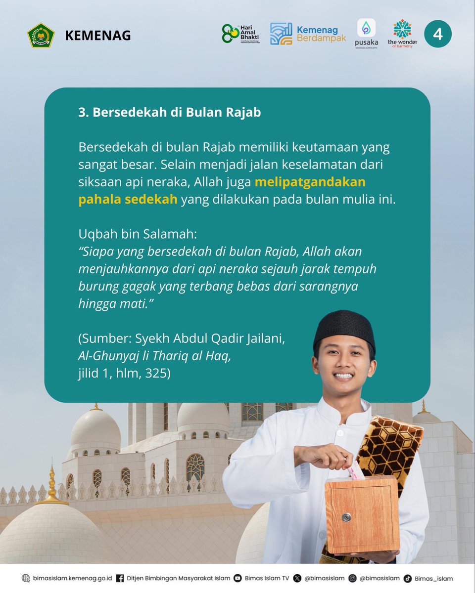 BimasIslam's tweet image. .

Jangan lupa perbanyak amalan di bulan Rajab, ya.

Amalannya bisa kamu lihat pada flyer di atas.

#kemenag #bimasislam #rajab