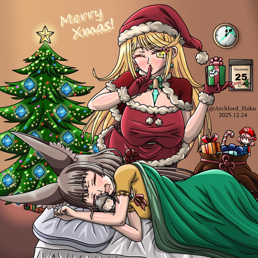 Merry Christmas everyone!🎅

I wish you all a wonderful time.

Santa Mythra has some Christmas presents for you.🎄🎁🎄

What present could Nia get from this cute Santa Girl?

#Mythra #ヒカリ #Nia #ニア #XenobladeChronicles2 #Xenoblade2 #ゼノブレイド２ #百合 #クリスマス #Christmas