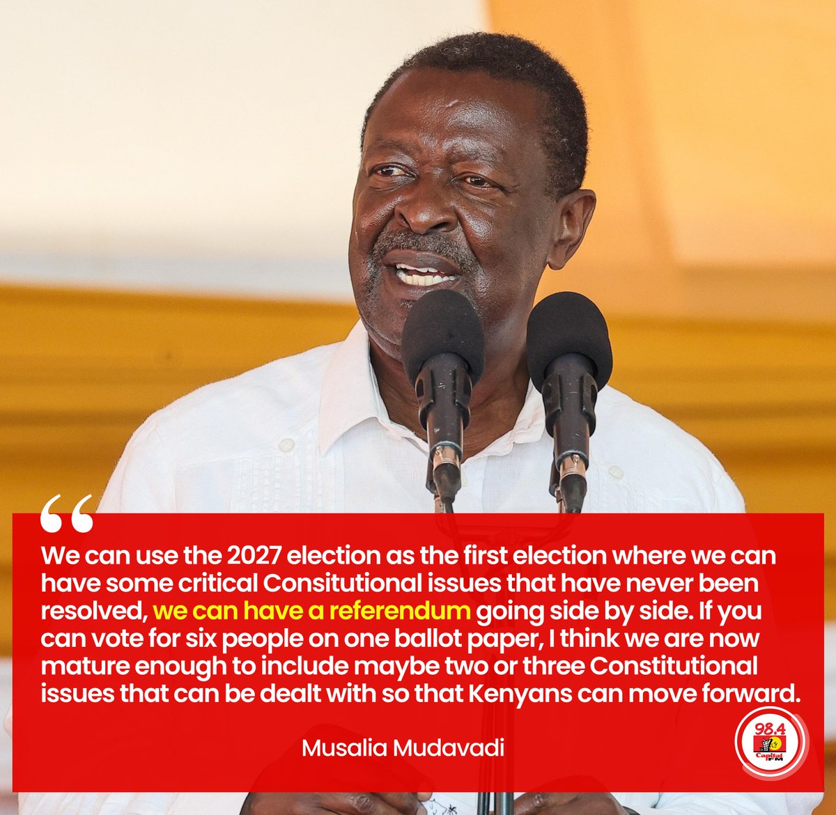 Musalia Mudavadi: We can have a referendum going side by side with the 2027 election.