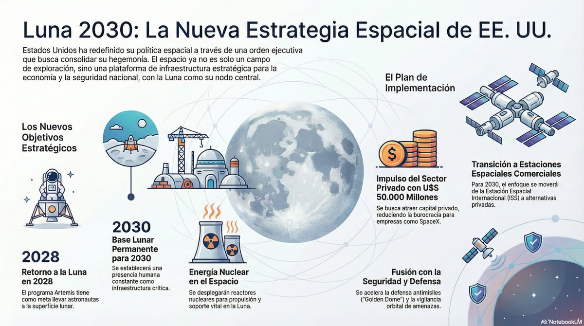 Estados Unidos ya planea una base lunar permanente a partir de 2030. La nueva apuesta de Donald Trump en la carrera espacial. Nuestra guía informativa 👇