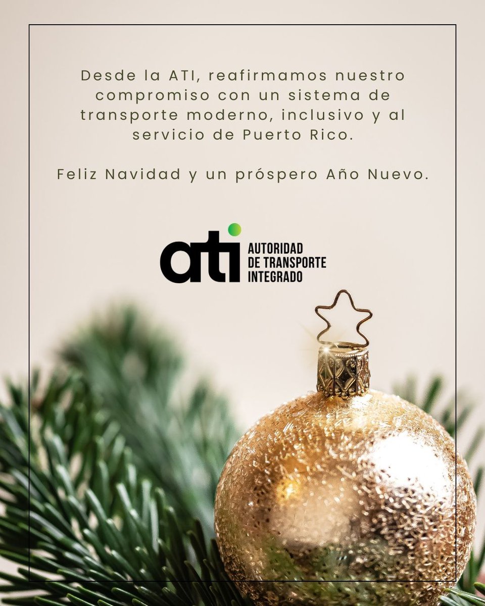 ATIDTOP's tweet image. ¡La Autoridad de Transporte Integrado les desea una Feliz Navidad! 

Que esta temporada llegue cargada de esperanza, bienestar y unión. Agradecemos cada camino recorrido juntos, gracias por confiar en nosotros.