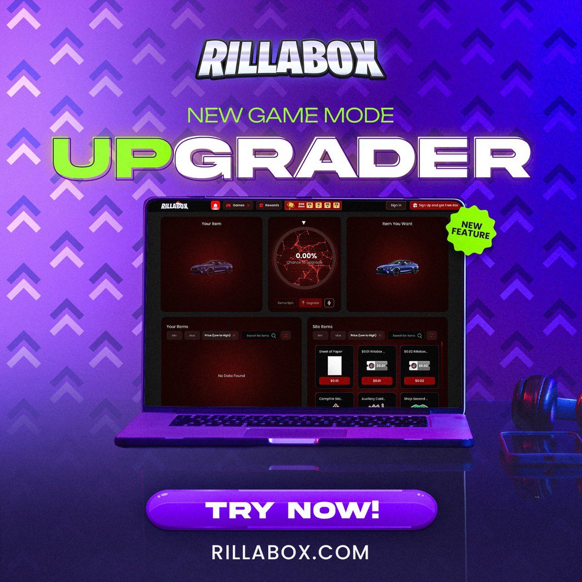 RillaBox's tweet image. NEW GAMEMODE ALERT - UPGRADER!🚨

Our upgrader mode is out now, try it for yourself &amp;amp; see what you can pull

rillabox.com/upgrader

Win $50 $BTC:

❤️+🔃+ reply with your $BTC address below to win👇