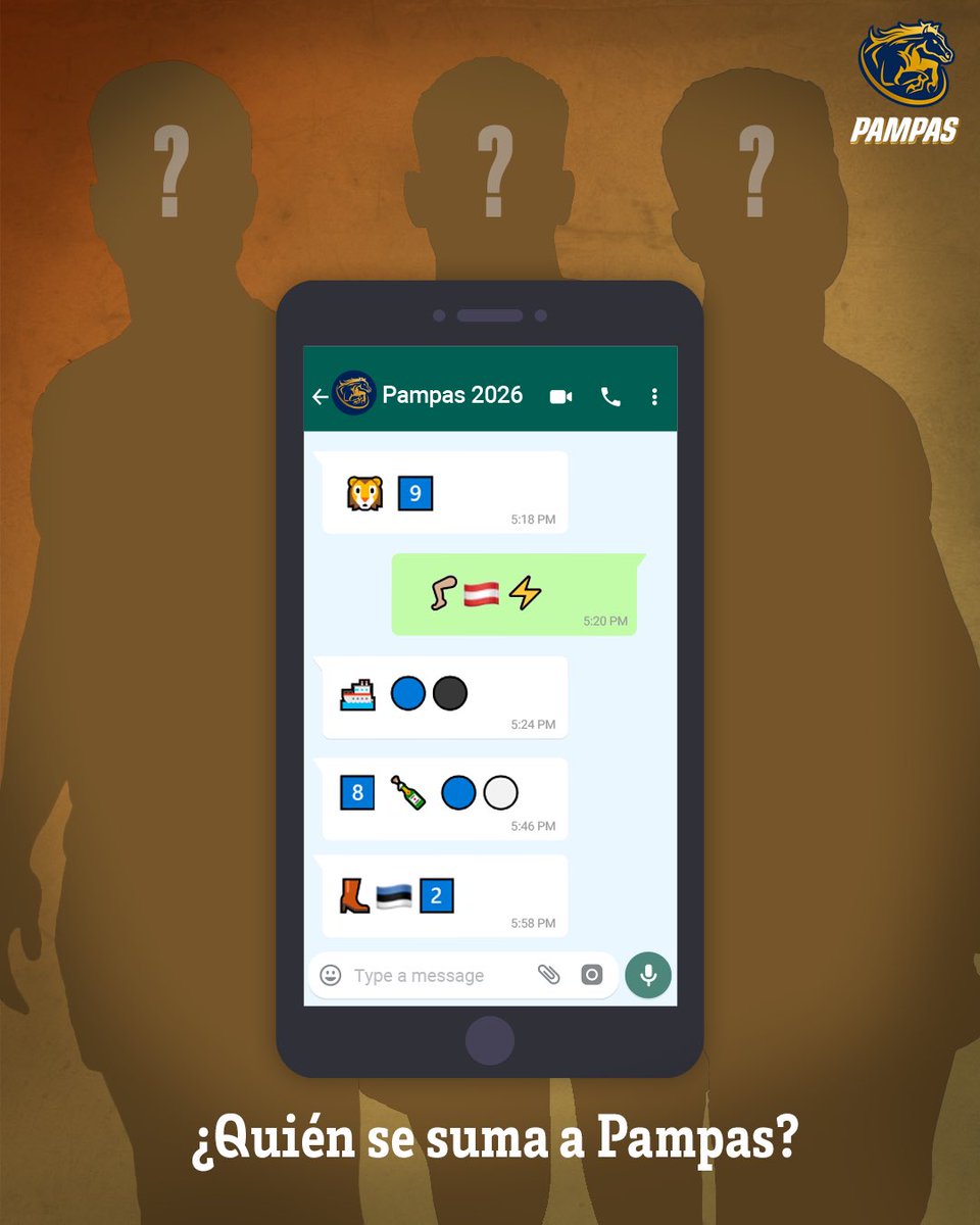 ¡Acá hay cinco jugadores que formarán parte de Pampas 2026! 😎 ¿Sabés quiénes son? 🤔

🔜 Anuncio de plantel
⏰ 13:00 h
