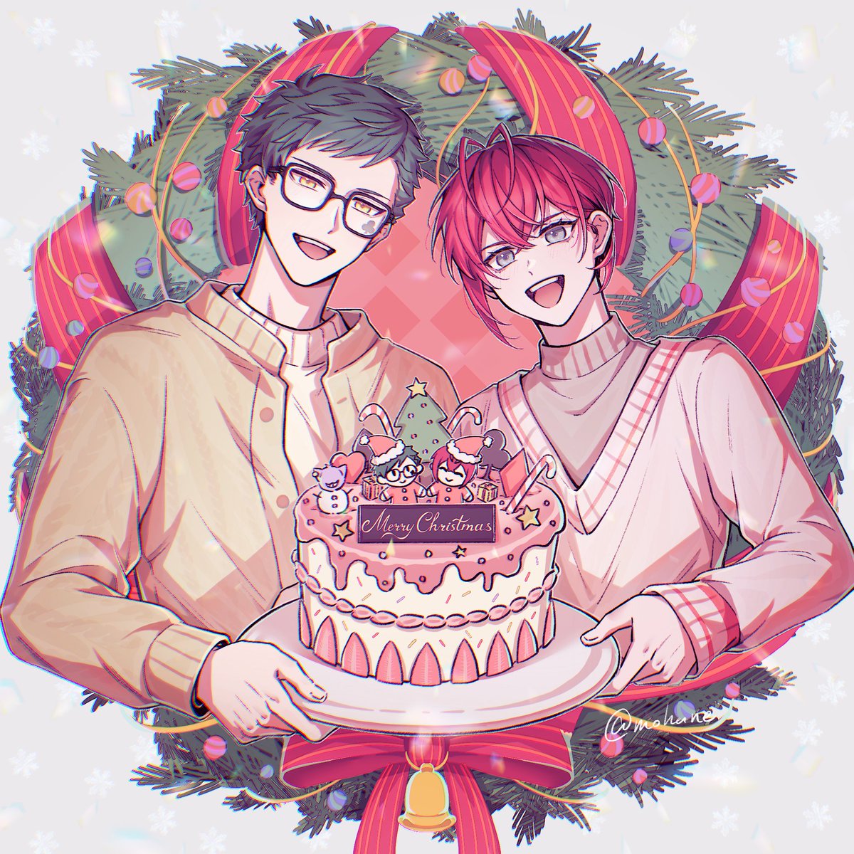 mohane0414's tweet image. トレリド♣️🌹
Merry Christmas🎄
蛋糕是两人一起做的
#twstファンアート #twst