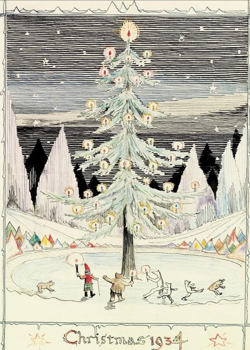 'Norwegian Christmas Tree Dressed For The Boxing Day Party' — a 1934 drawing by J.R.R. Tolkien — for his children.